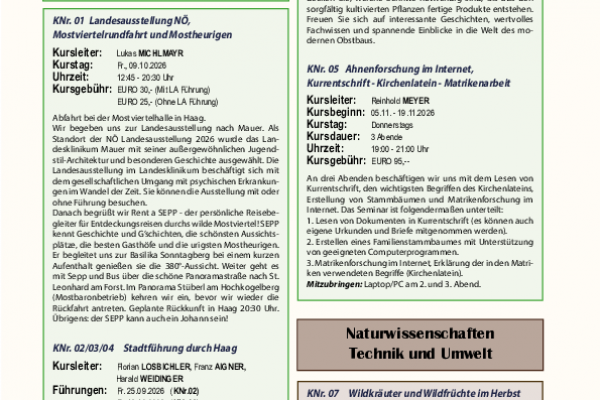 VHS Herbstprogramm2026