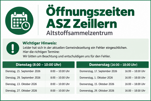 Öffnungszeiten ASZ