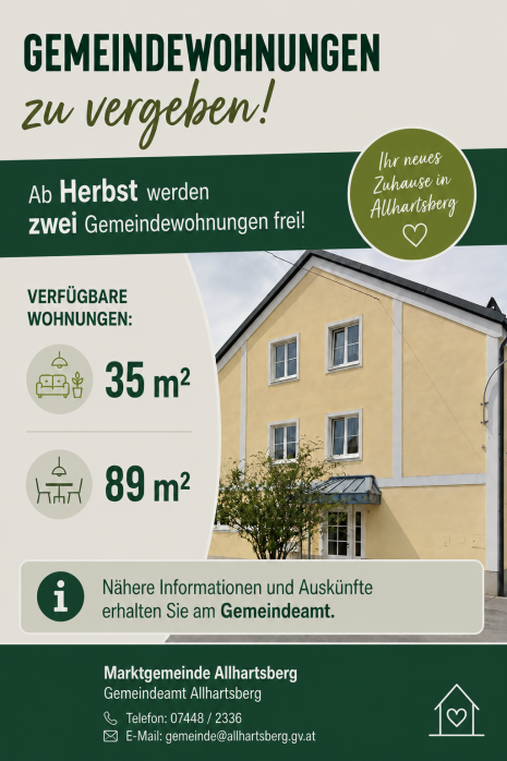 Ausschreibung Wohnungen Kiga
