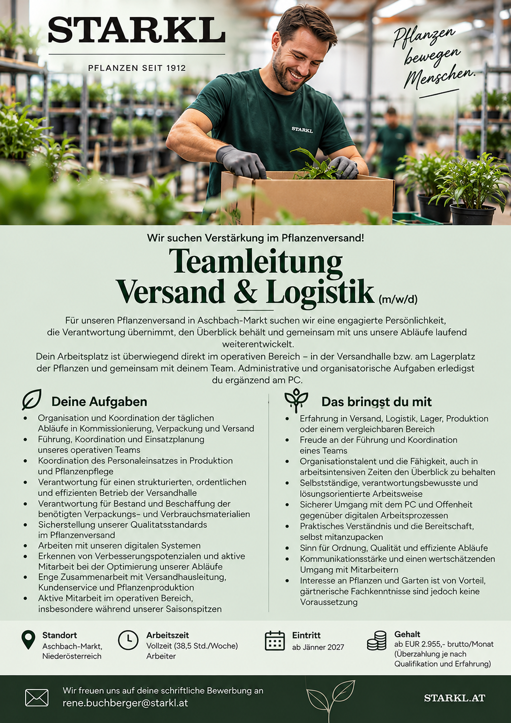 Teamleitung Versand & Logistik bei STARKL