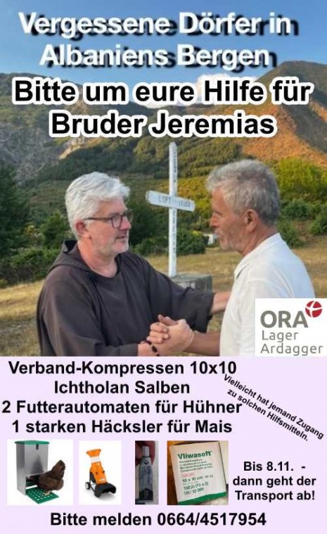 Vergessene Dörfer Albaniens_Bruder Jeremias_Aufruf