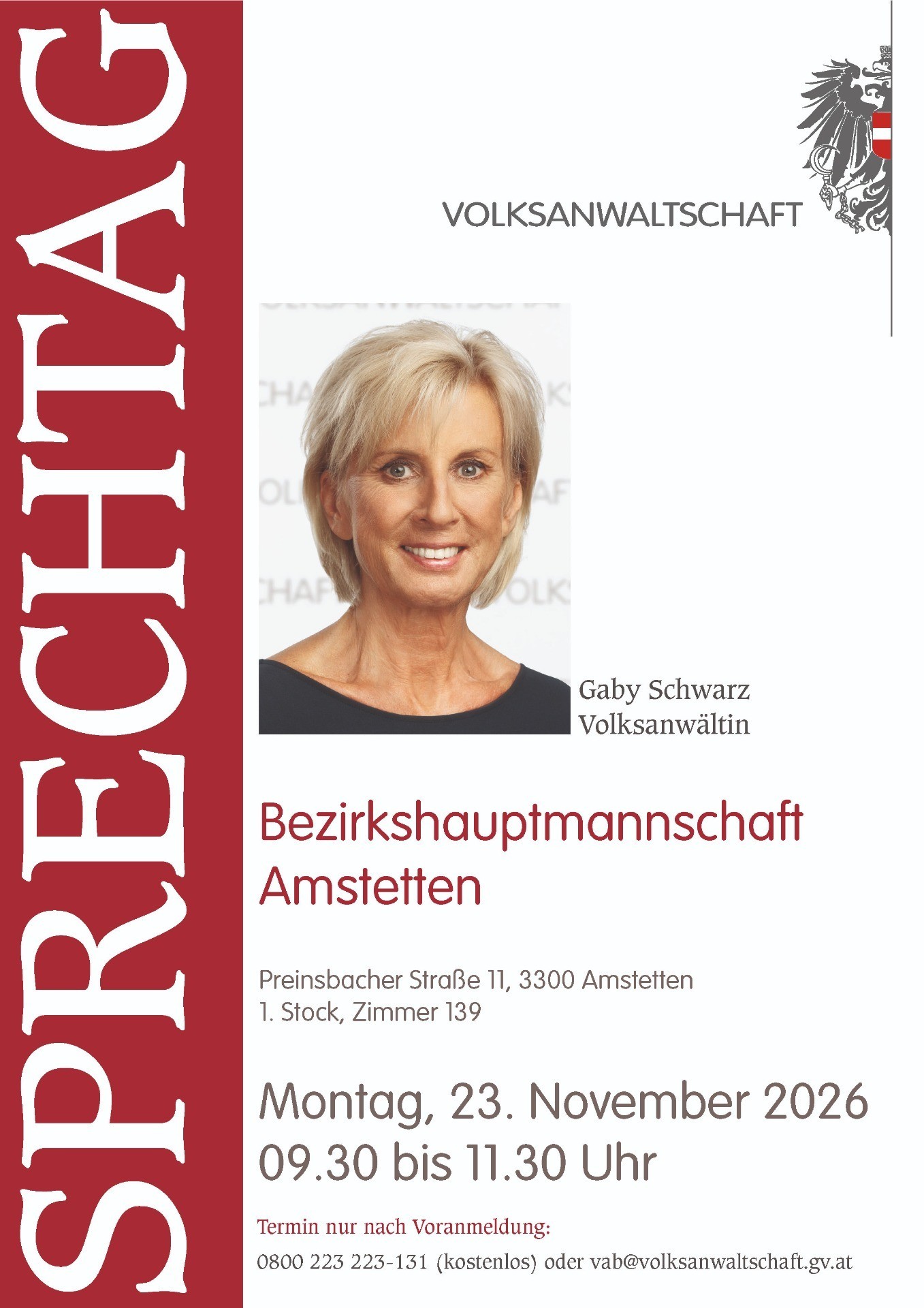 Plakat_Sprechtag_Amstetten_23.11.2026