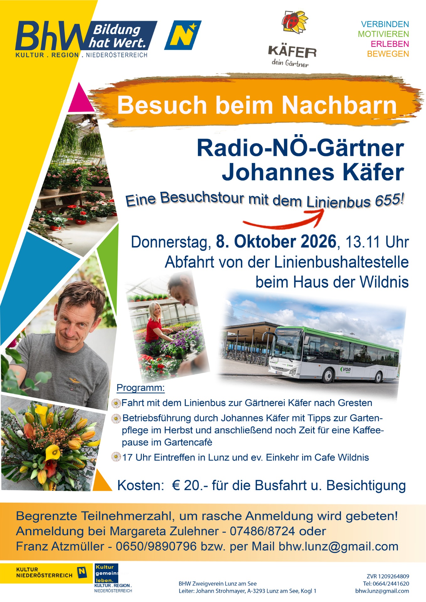 Johannes Käfer, Radio-NÖ-Gärtner, bei Gärtnerei Käfer in Gresten